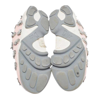Christian Dior Fusion Floral Embellished Mesh Slip-On Sneakers