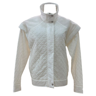Chanel White Quilted Jacket with CC Logo Buttons