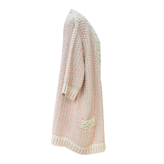 Chanel Pink Braided Knit Cardigan