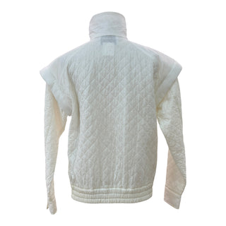Chanel White Quilted Jacket with CC Logo Buttons