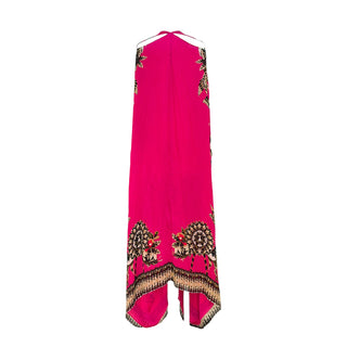 Roberto Cavalli Fuchsia Printed Halterneck Maxi Kaftan Dress
