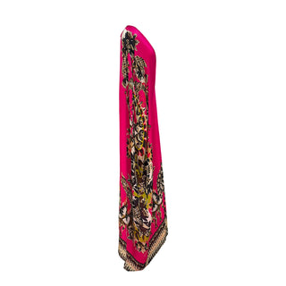 Roberto Cavalli Fuchsia Printed Halterneck Maxi Kaftan Dress