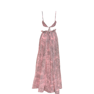 Christian Dior Blush Pink Toile de Jouy Print Bandeau Top & Maxi Skirt Co-Ord Set