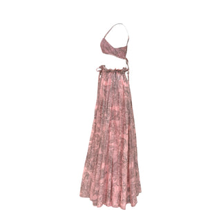 Christian Dior Blush Pink Toile de Jouy Print Bandeau Top & Maxi Skirt Co-Ord Set