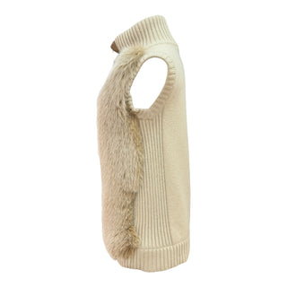 Louis Vuitton Brown Sleeveless Fox Fur Knit Gilet