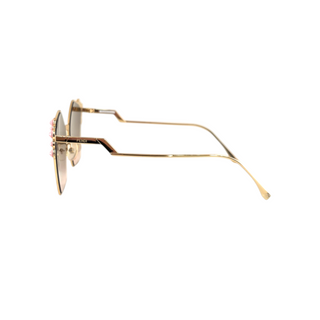 Fendi Rose Gold Geometric Pink Bead Gradient FF0261/S Sunglasses