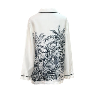 Christian Dior Ivory Toile Print Silk Pyjama Shirt