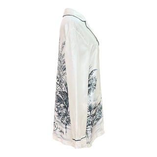 Christian Dior Ivory Toile Print Silk Pyjama Shirt