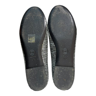 Chanel Silver Grosgrain Jewelled  Moccasins Loafer