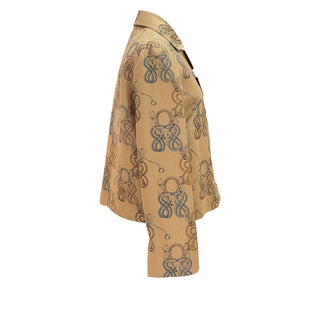 Hermès Camel Rope Print Jacket with Leather Placket