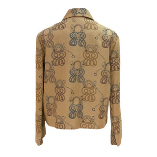 Hermès Camel Rope Print Jacket with Leather Placket