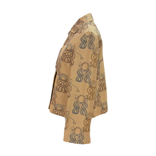 Hermès Camel Rope Print Jacket with Leather Placket