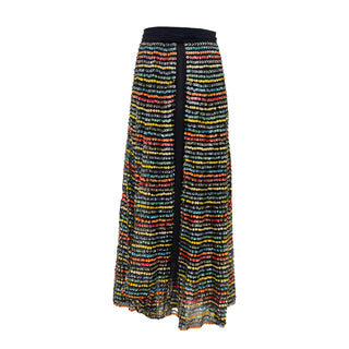 Christian Dior Black Multicolour Sequin Embellished Maxi Skirt