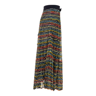 Christian Dior Black Multicolour Sequin Embellished Maxi Skirt