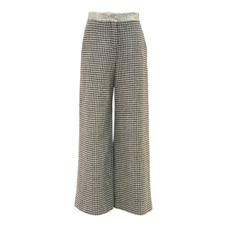 Chanel Gray Houndstooth Single-Breasted Jacket and Trouser Set