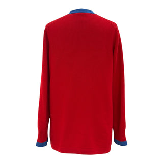 Chanel Red Cashmere Blend CC Button Longline Cardigan