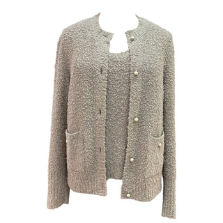 Christian Dior Beige Twinset Blend Bouclé Knit Set