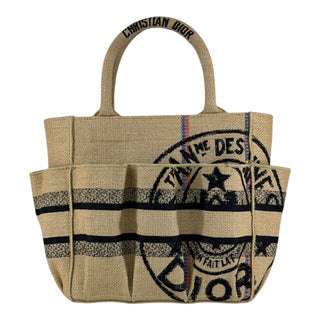 Christian Dior Mini Book Tote Embroidered Canvas Logo Bag