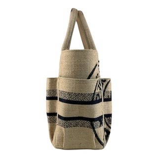 Christian Dior Mini Book Tote Embroidered Canvas Logo Bag