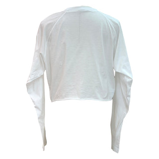 Miu Miu Club White Long Sleeve Logo T-Shirt