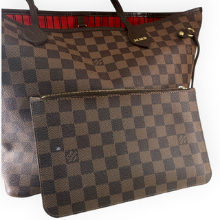 Louis Vuitton Neverfull MM Damier Ebene Tote Bag with Pochette