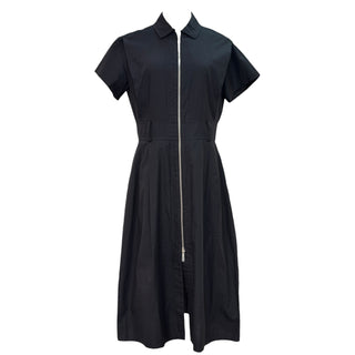 Hermès Black Cotton Zip-Front Shirt Dress