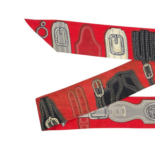 Hermes Harnais Des Presidents Silk Twilly Scarf