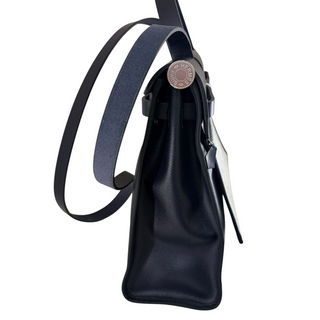 Hermès Herbag Zip 31 Noir Canvas & Hunter Leather Bag