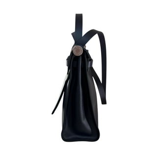 Hermès Herbag Zip 31 Noir Canvas & Hunter Leather Bag