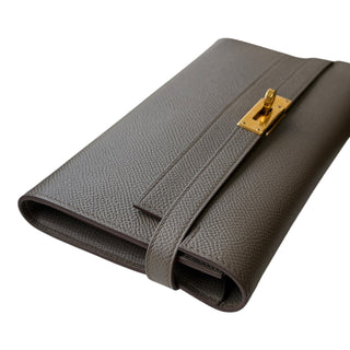 Hermès Kelly To Go Wallet Gris Étain Epsom Leather Gold Hardware