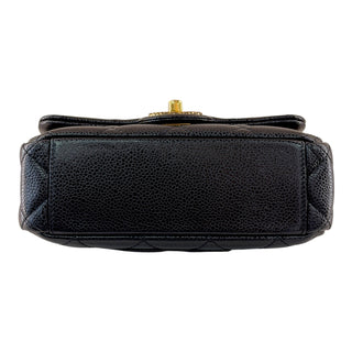 Chanel Grained Lambskin Quilted Mini Flap Bag Black Aged Gold Hardware