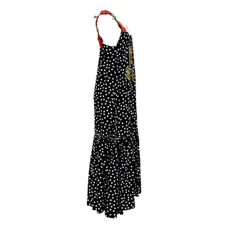 Dolce & Gabbana Polka Dot Silk Rome Embellished Maxi Dress