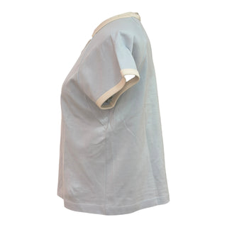 Celine Triomphe Logo Cotton T-Shirt Light Blue