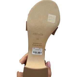 Hermès Encens 50 Heritage Calfskin Sandals Naturel