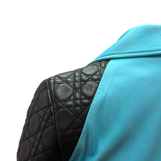 Christian Dior Blue Leather Biker Jacket