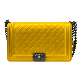 Chanel Yellow Leather Crossbody 'Boy' Bag