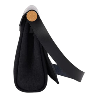 Hermès Herbag Zip 20 Black Canvas & Leather Shoulder Bag with Gold Hardware