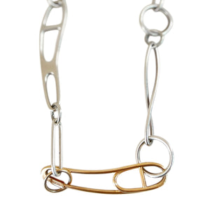 Hermès Chaîne d’Ancre Silver Tone Link Necklace with Gold Accent