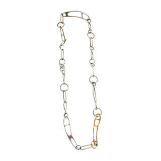 Hermès Chaîne d’Ancre Silver Tone Link Necklace with Gold Accent