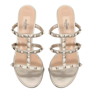 Valentino Garavani Rockstud Metallic Leather Mule Sandals