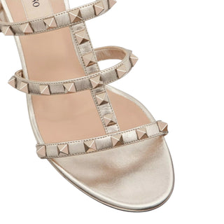 Valentino Garavani Rockstud Metallic Leather Mule Sandals