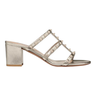 Valentino Garavani Rockstud Metallic Leather Mule Sandals