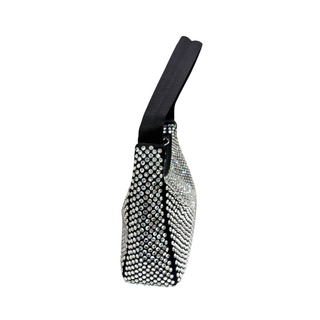 Prada Black Re-Edition 2000 Crystal Embellished Satin Mini Hobo Bag