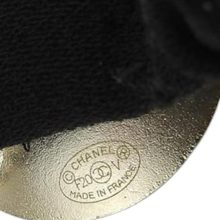 Chanel Faux Pearl Hair Tie With Black Elastic And CC Logo