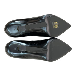 Saint Laurent Black Opyum Patent Leather Logo Heel Pumps