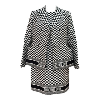 Christian Dior Check Print Blazer & Dress Two-Piece Set