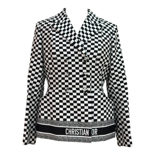 Christian Dior Check Print Blazer & Dress Two-Piece Set