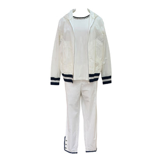 Chanel Cruise White Jacket, T-Shirt & Trousers Three-Piece Set