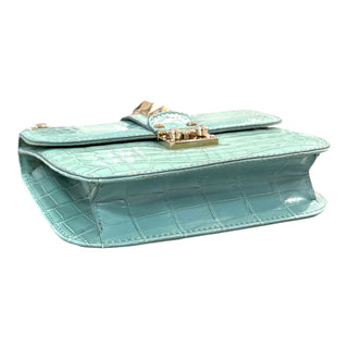 Valentino Garavani Rockstud Croc Mini Chain Shoulder Bag in Mint Green
