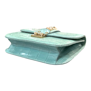 Valentino Garavani Rockstud Croc Mini Chain Shoulder Bag in Mint Green